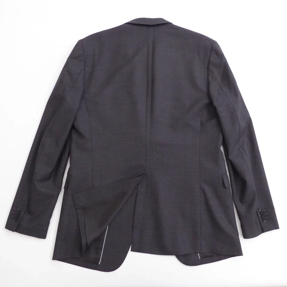 Theory Mens Blazer Jacket Charcoal Grey 100% Wool Two Button 42 Long